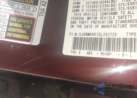 2014 Honda Cr-V Ex from USA, damaged, VIN 5J6RM4H51EL042728